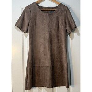 Paper Crane Anthropologie Faux Suede Dress Tunic Brown Boho Hipster Womens Large